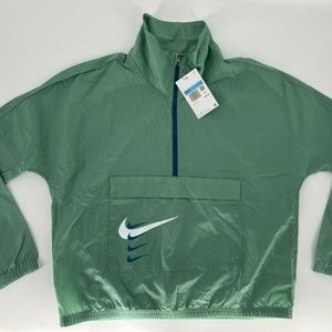 Nike Women's Swoosh Run Half Zip Pullover: Dutch green